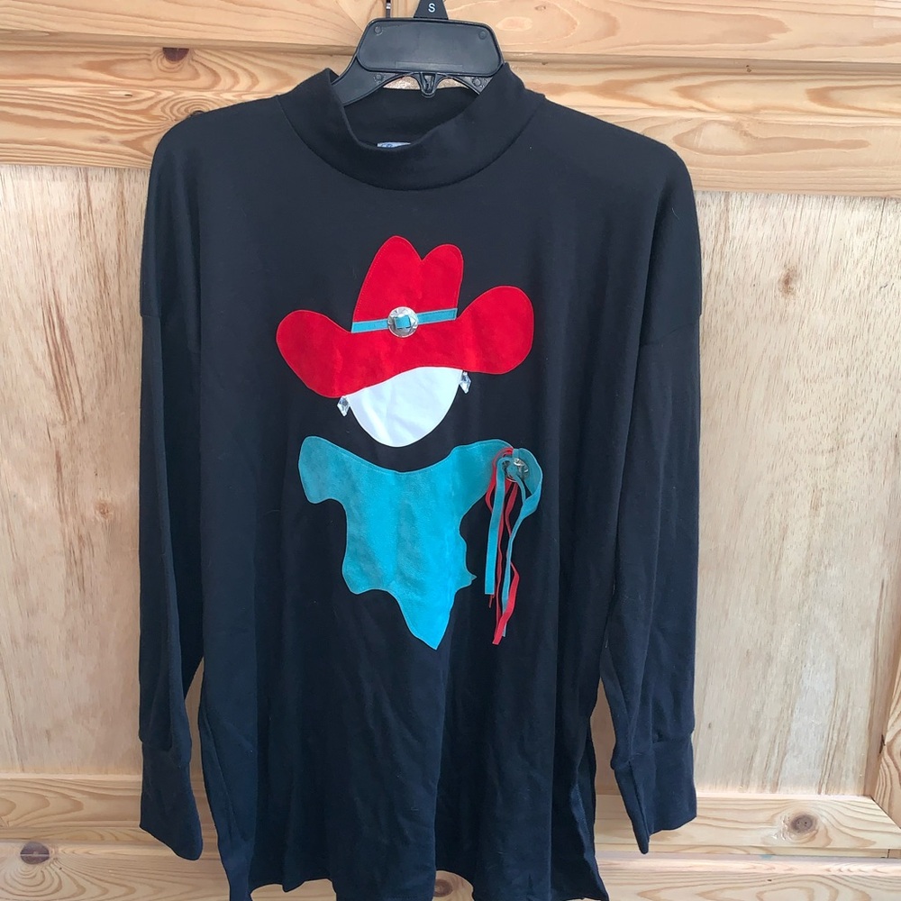 Raggs…. Plus wearable art Lagen look Texas cowgirl shirt size L/XL
